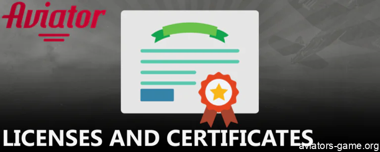 Spribe Aviator's licences and certificates